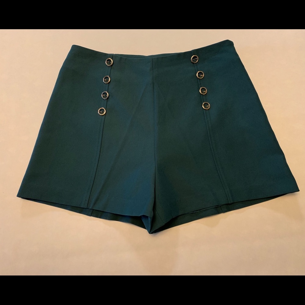 HOST PICK J.O.A Blue Green High Waist Savvy Shorts - Picture 2 of 7